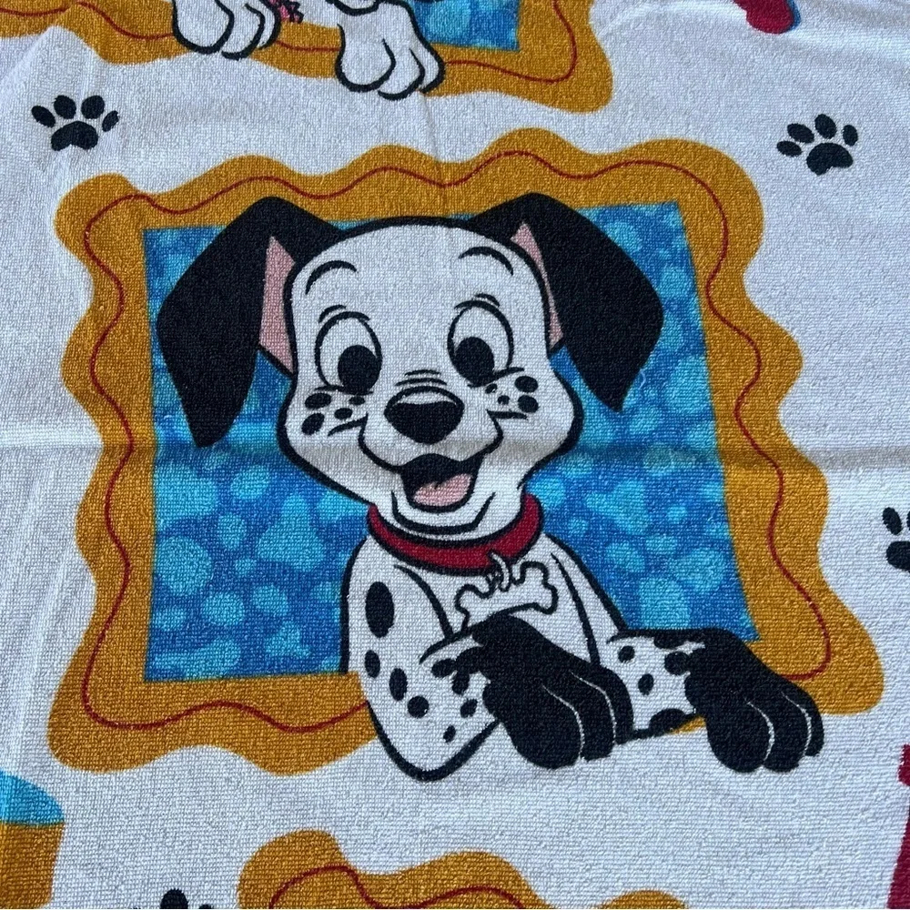VTG Disney 101 Dalmatians Beach Towel Franco 100% Cotton Made In Brazil 27x53